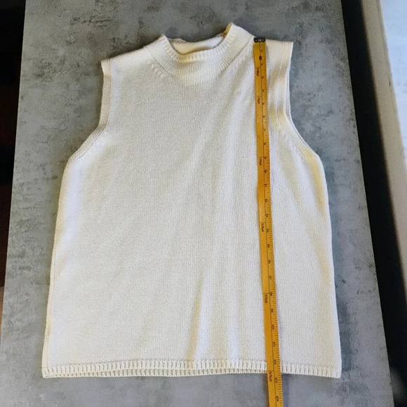 Vintage Ann Taylor Italian Merino Wool Top Womens Large Ivory Sweater Old Money - Picture 11 of 13